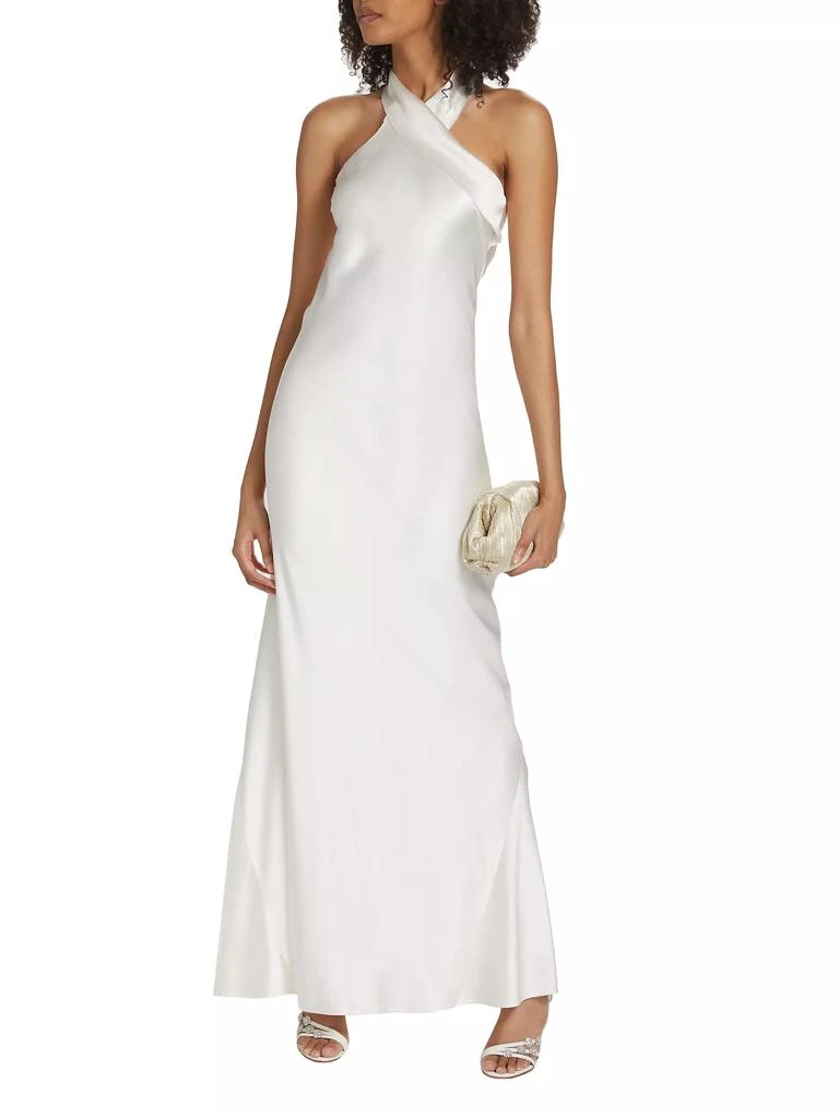 Galvan Pandora Satin Halterneck Gown 3