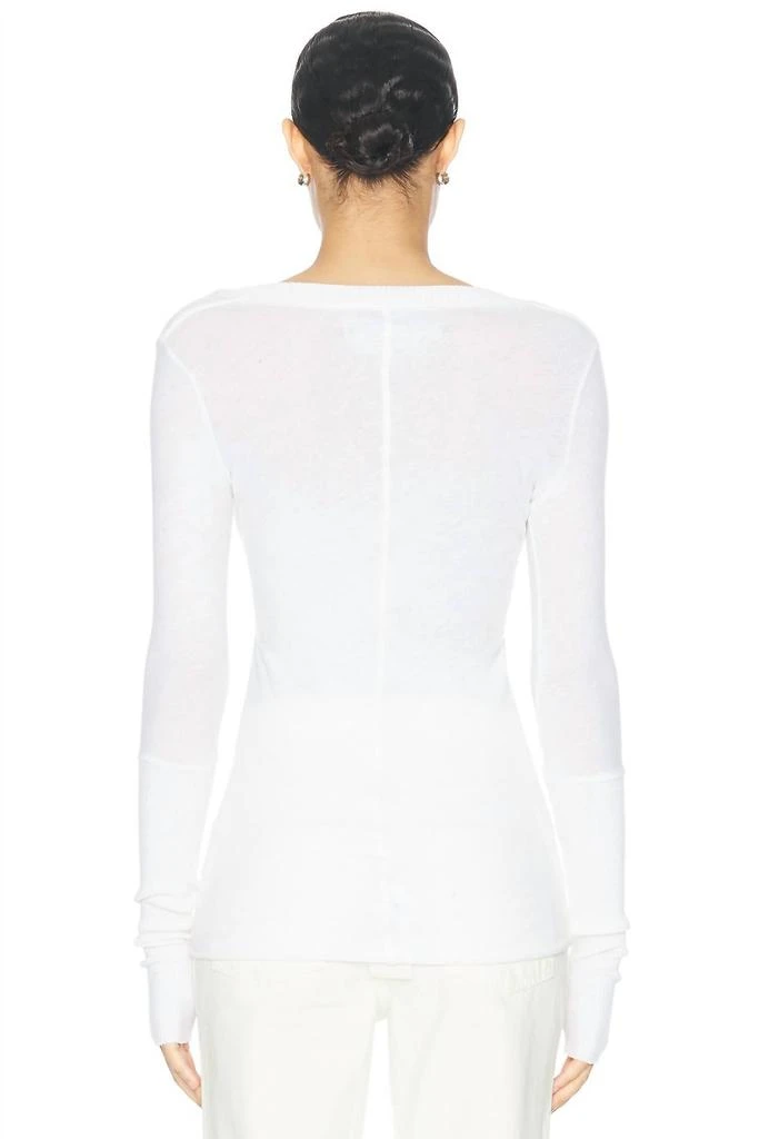 Enza Costa Enza Costa - Cashmere Longsleeve Cuffed Henley Top 3