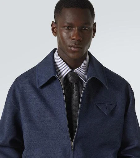 Bottega Veneta Intrecciato leather tie 2