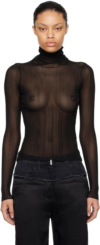 semi sheer turtleneck