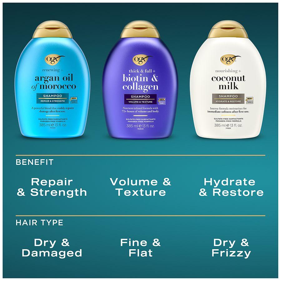 OGX Renewing + Argan Oil of Morocco Repairing Shampoo Citrus-Fresh, Floral-Green & Woody