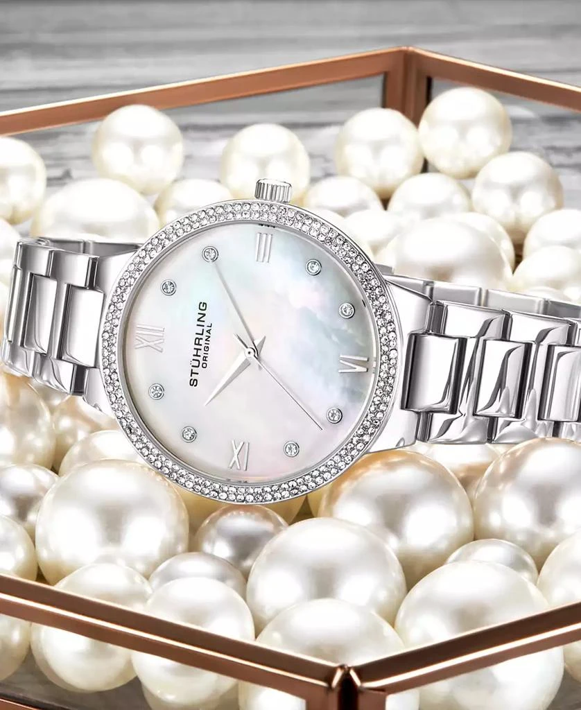 Stuhrling Women's Quartz Silver-Tone Link Bracelet Watch 38mm 3