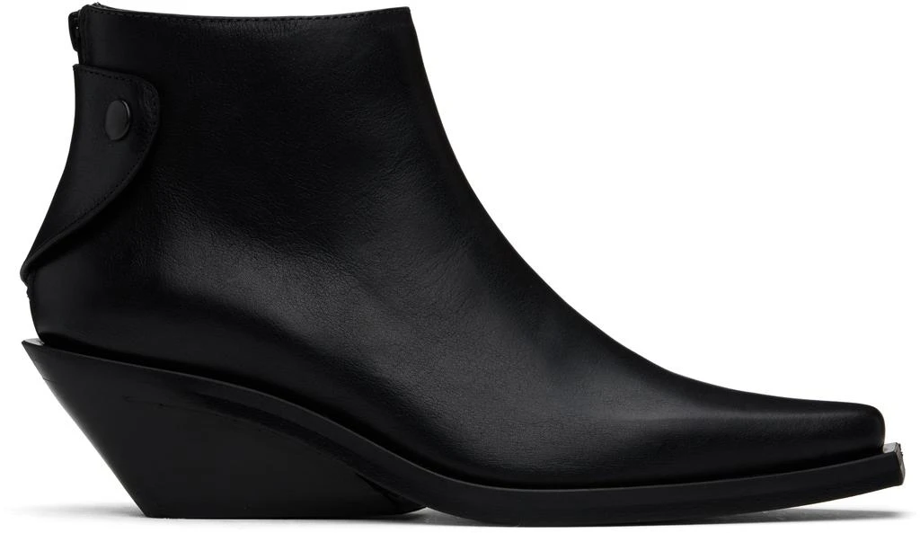 ANN DEMEULEMEESTER Black Kay Pointy Medium Heel Ankle Boots 1
