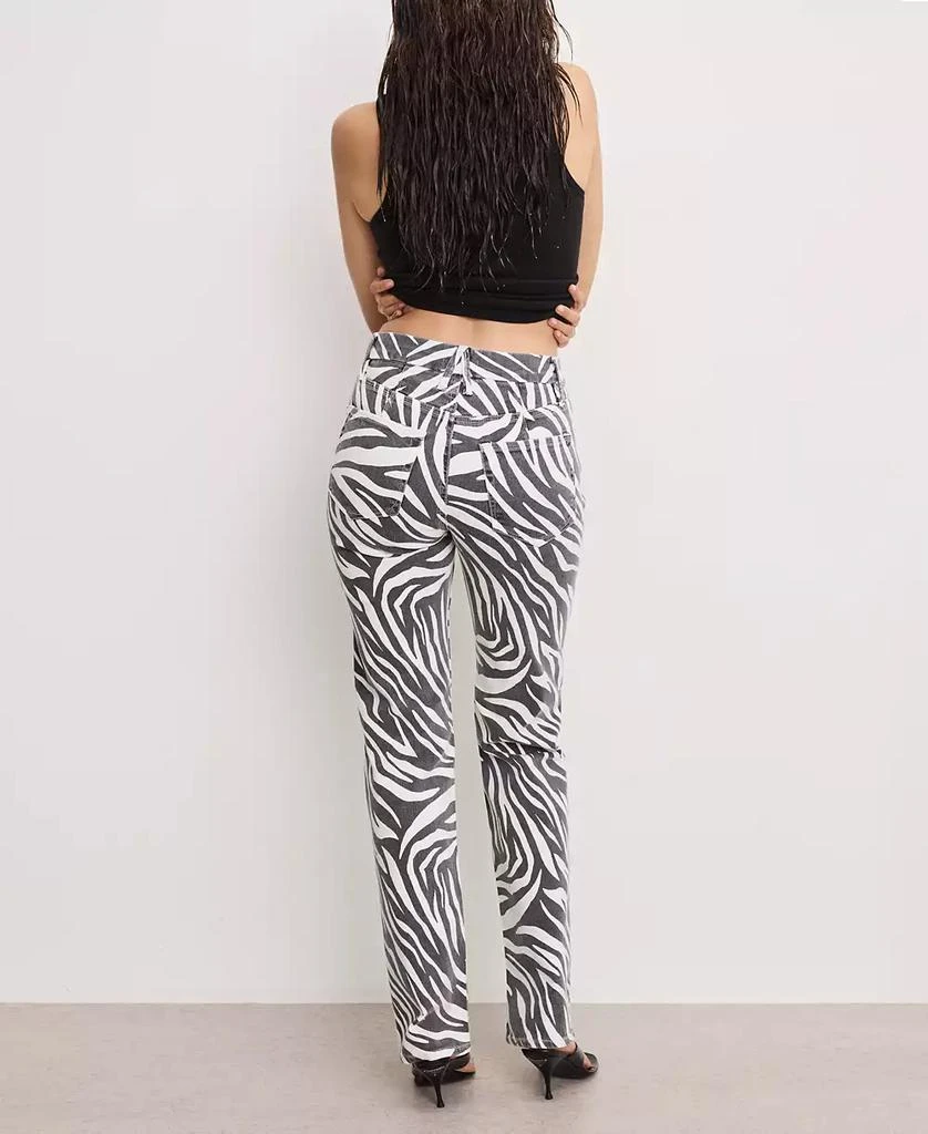 Good American Women's Zebra Good Icon Straight Jeans 5