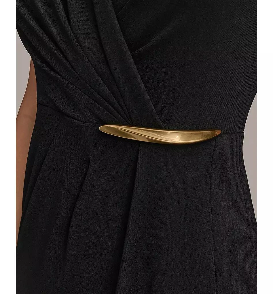 Donna Karan Women's Gathered Hardware Sleeveless Jersey Gown 5