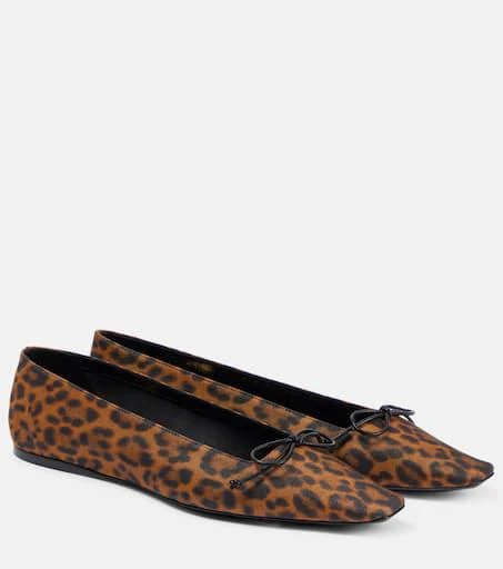Yves Saint Laurent Poppy leopard-print grosgrain ballet flats 1