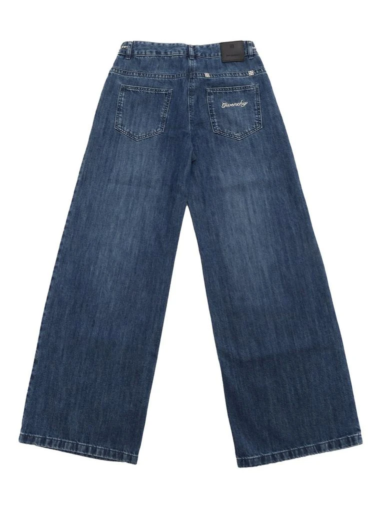 Givenchy Givenchy Kids Wide-Leg Logo Patch Jeans 2