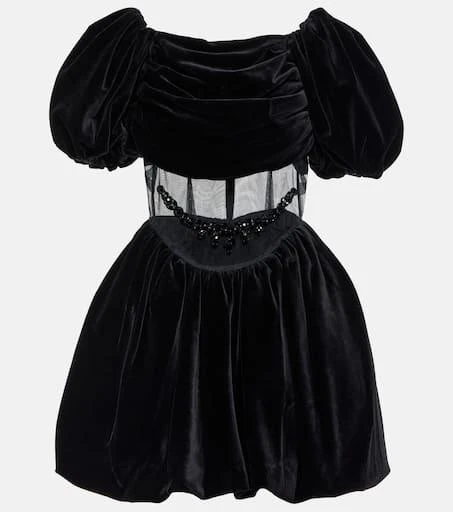Simone Rocha Embellished boatneck minidress 1