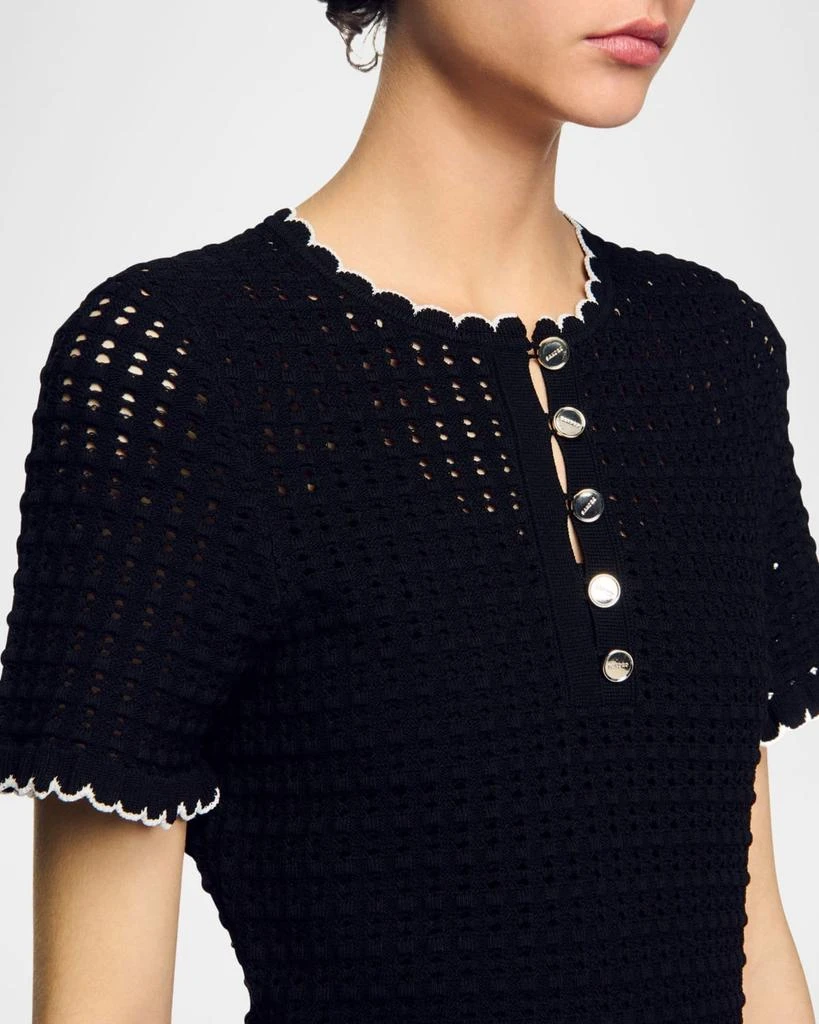 Sandro Dory Open-Knit Mini Dress 5