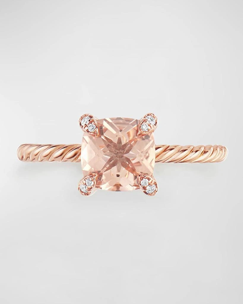 David Yurman Chatelaine Ring in 18K Gold with Morganite and Diamonds 3