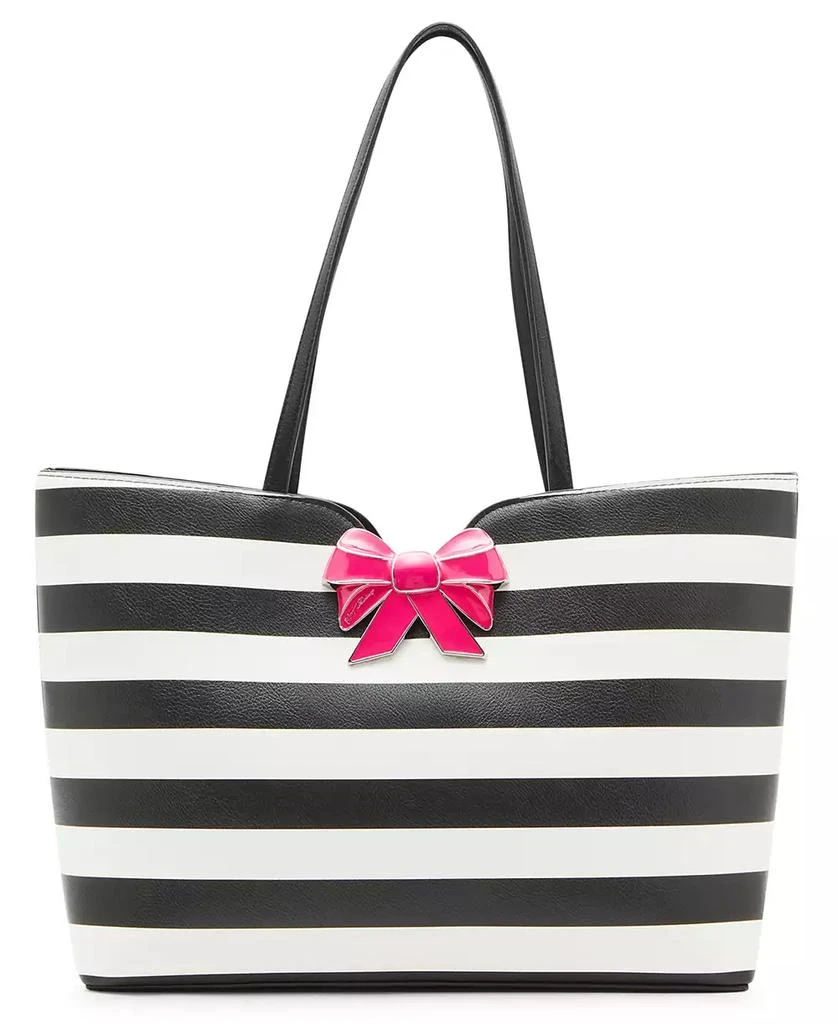 Betsey Johnson Striped Bow Tote 1