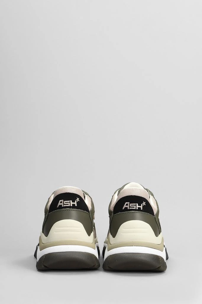 Ash Addict Sneakers In Green Leather And Fabric 4