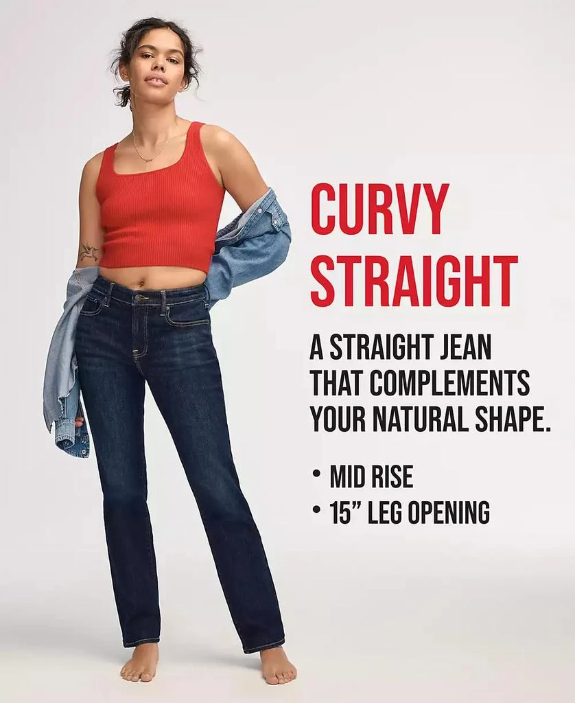 Lucky Brand Women's Mid-Rise Curvy Straight-Leg Jeans 4