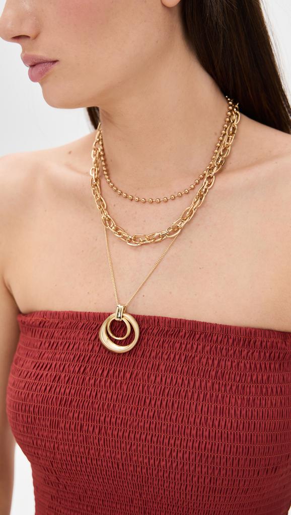 Argento Vivo 2-Layer Chunky Multi Paperclip Ball Chain Necklace