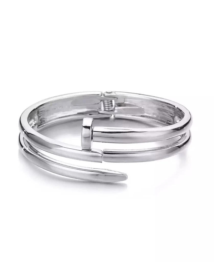 ADORNIA Silver Hinge Nail Cuff Bracelet