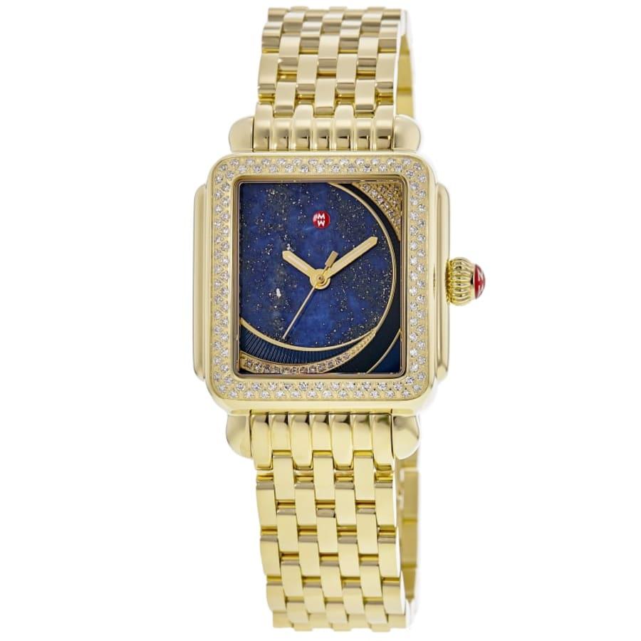 Michele Deco Diamond Limited Edition Quartz Blue Dial Diamond Bezel Gold-plated Steel Women's Watch MWW06T000232
