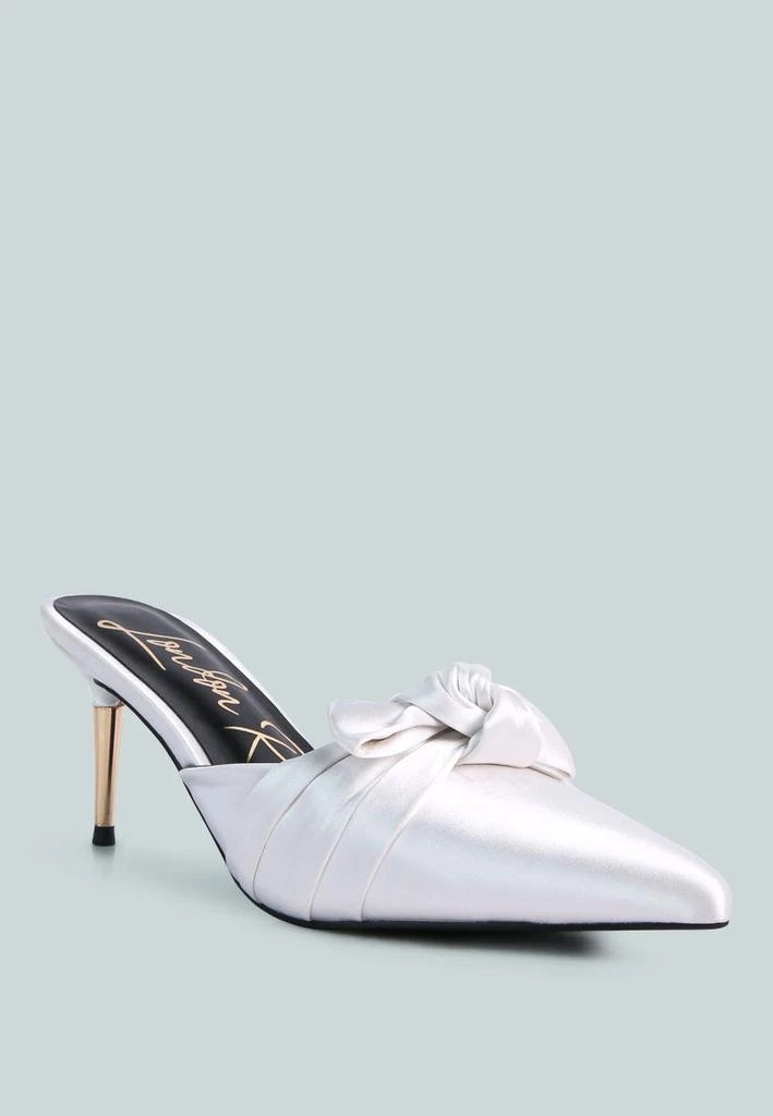 London Rag queenie satin knot stiletto mule sandals 5