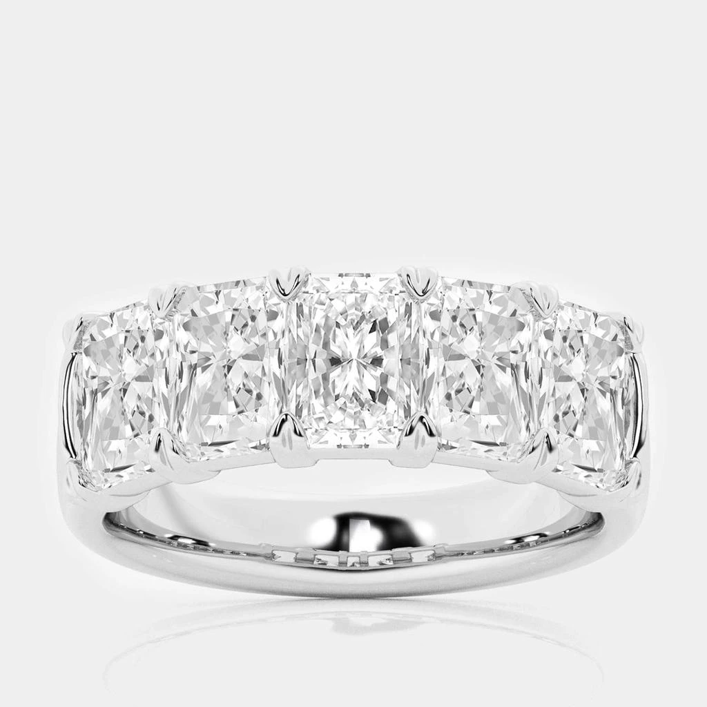 Evolve 14K White Gold Radiant Lab Grown Diamond Five-Stone Anniversary Band US 7 (4 1/2 ctw)