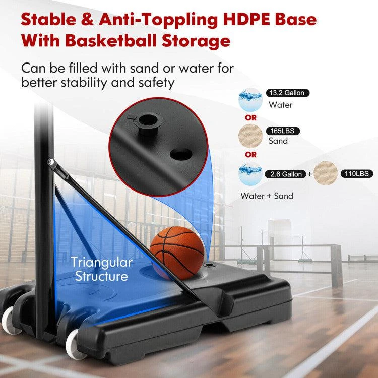 Hivvago 4.25-10 Feet Adjustable Basketball Hoop System with 44 Inch Backboard-A 5