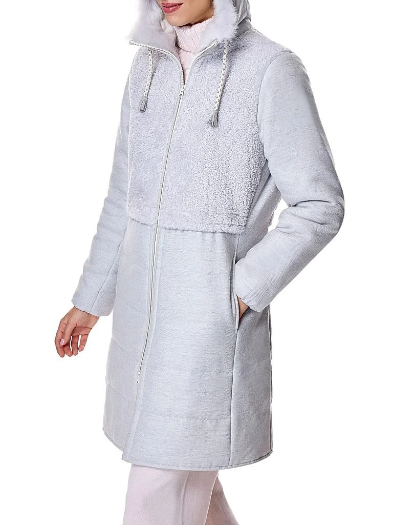 Maximilian Pieced Wool and Shearling Jacket 4