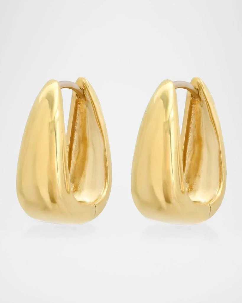 Jennifer Meyer 18K Yellow Gold Mini Elongated Teardrop Huggie Earrings 3