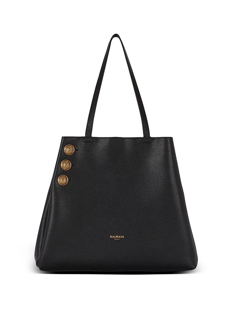 Balmain Emblème Grained Leather Tote Bag 7
