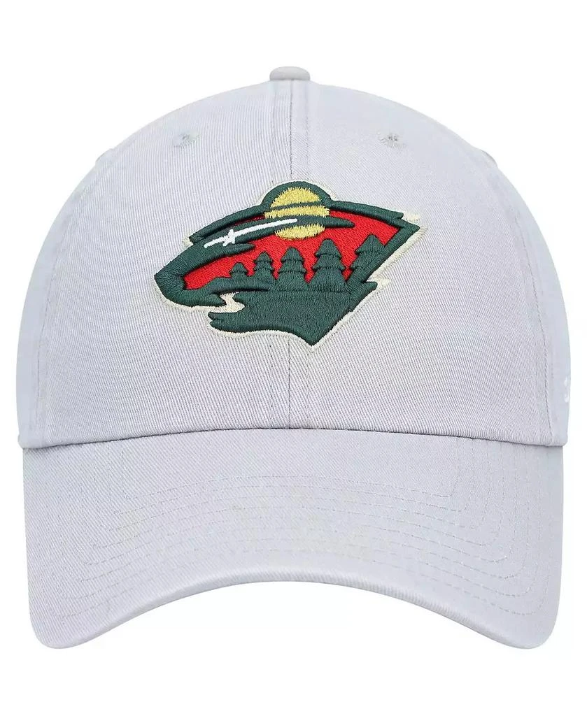 47 Brand Men's Gray Minnesota Wild Clean Up Adjustable Hat 2