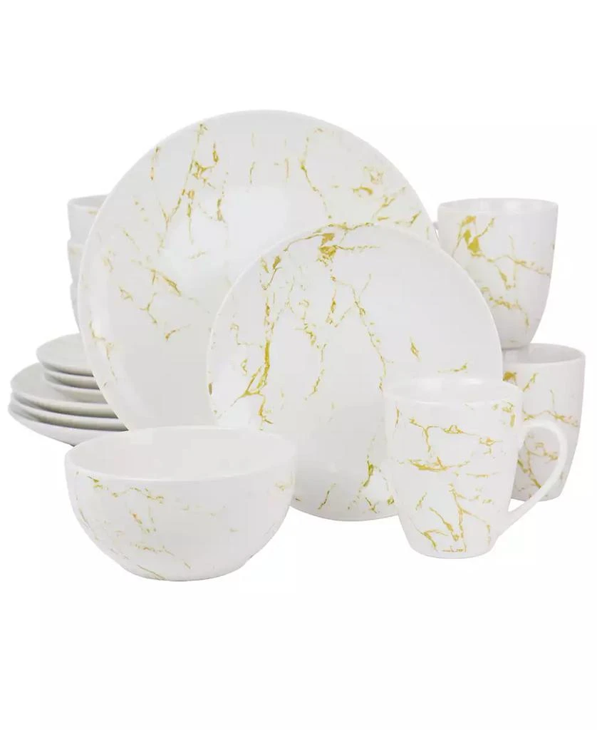 Elama Fine Marble 16 Pc. Dinnerware Set, Service for 4