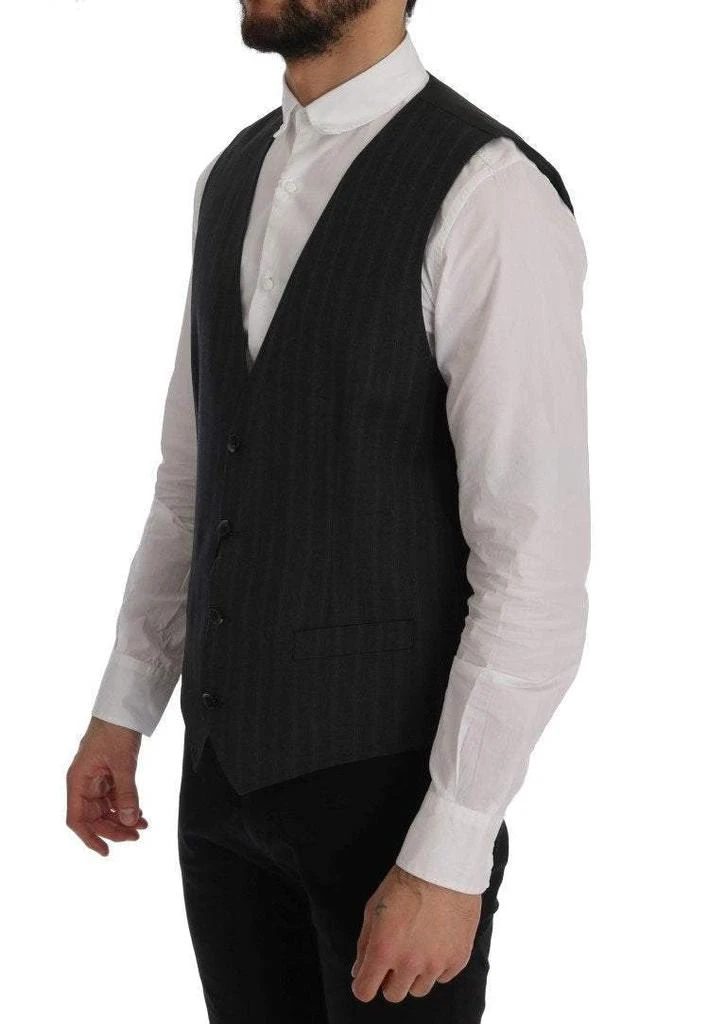 Dolce & Gabbana Dolce & Gabbana  Gray STAFF Wool Stretch Vest 2