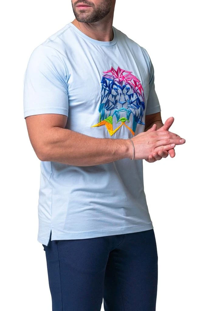Maceoo Lion Face Embroidered T-Shirt 5