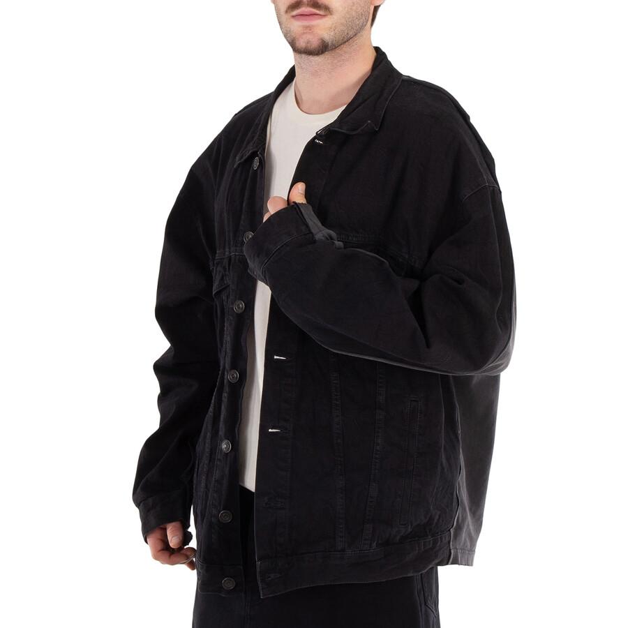 ジャケット・アウター BALENCIAGA 17AW BLACK DENIM JACKET Balenciaga washed-denim button-up Jacket | Black | FARFETCH