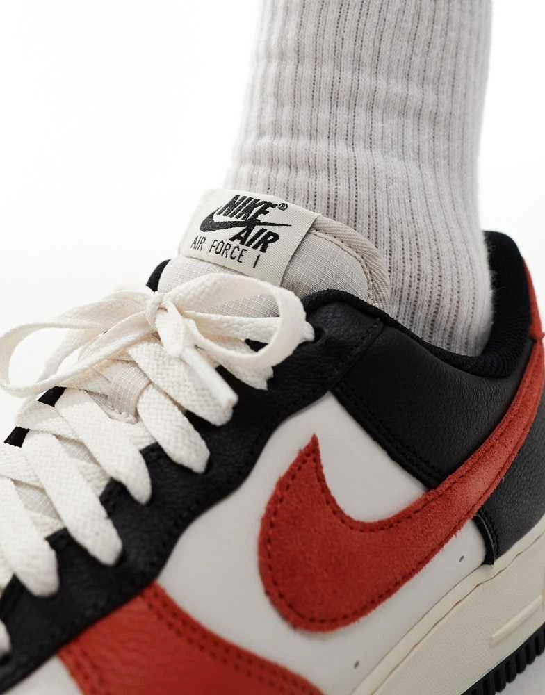 NIKE Nike Air Force 1 '07 LV8 trainers in white, orange and black 5