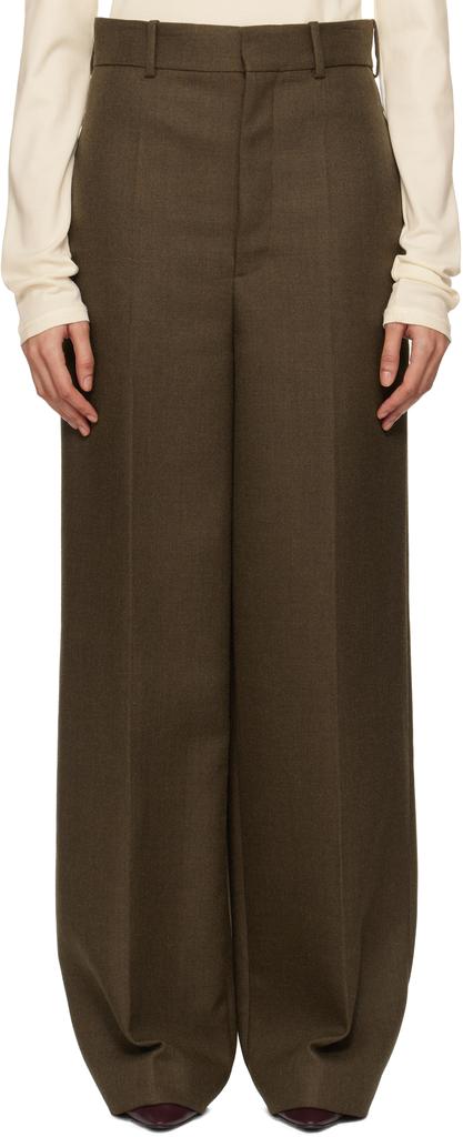 Carven Brown Double Worsted Wool Trousers