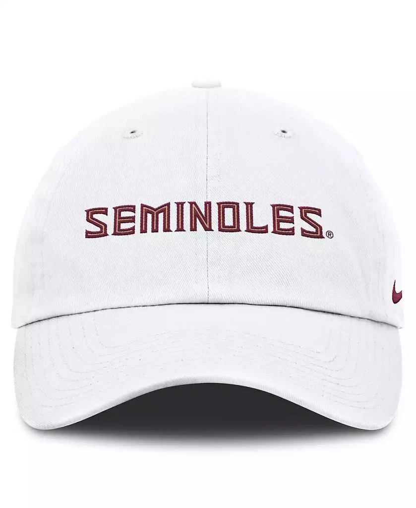 NIKE Men's White Florida State Seminoles Core Club Mascot Wordmark Adjustable Hat 2