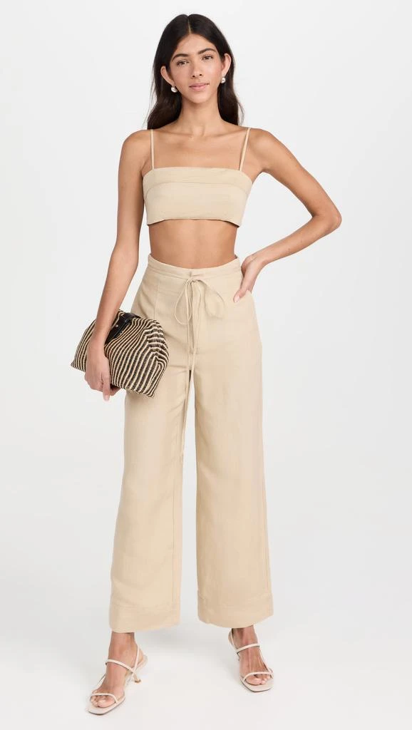 Onia Air Linen Fold Over Cropped Top 4