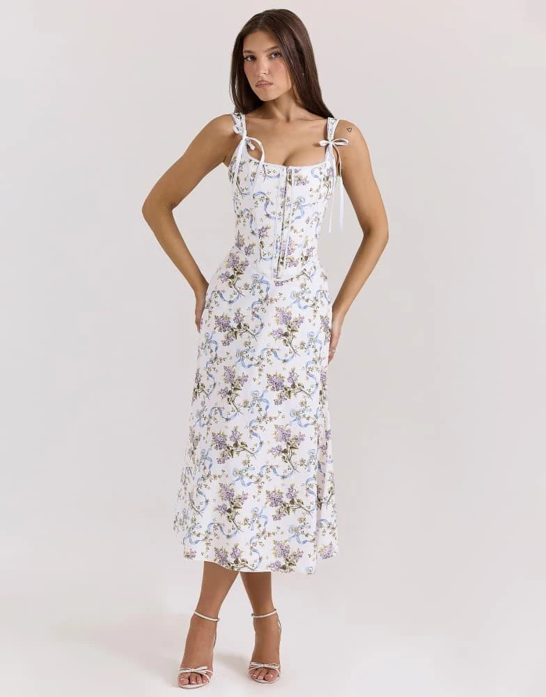 knee length dresses for ladies Melodie Cotton Midi Dress Pia Floral / SM main image 0