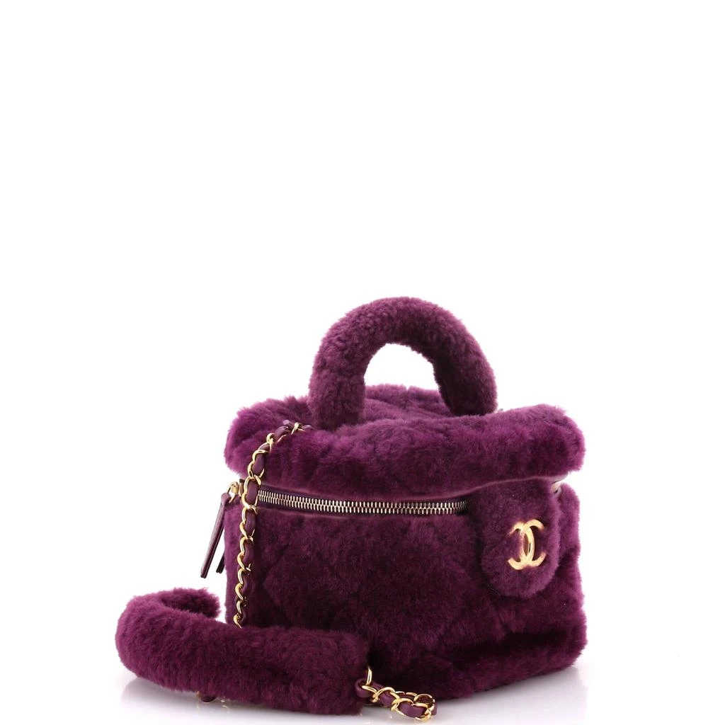 Chanel Coconing Top Handle Vanity Case with Chain Quilted Shearling Small 3