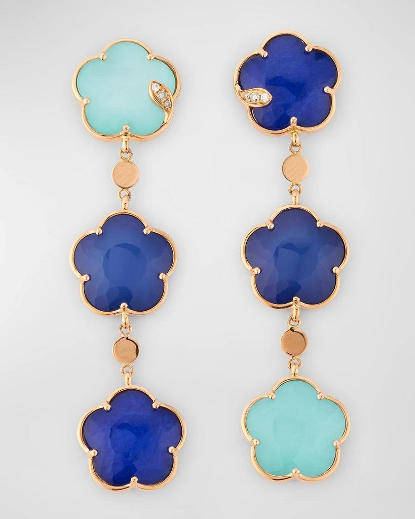 Pasquale Bruni Ton Joli 18K Rose Gold Flower Doublet Drop Earrings 1