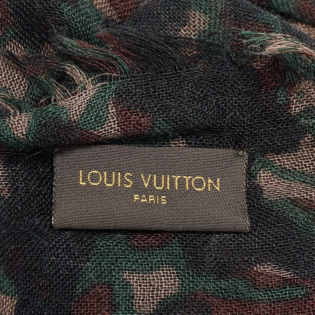 Louis Vuitton Louis Vuitton Green Camouflage Print Cashmere Blend Stole  4