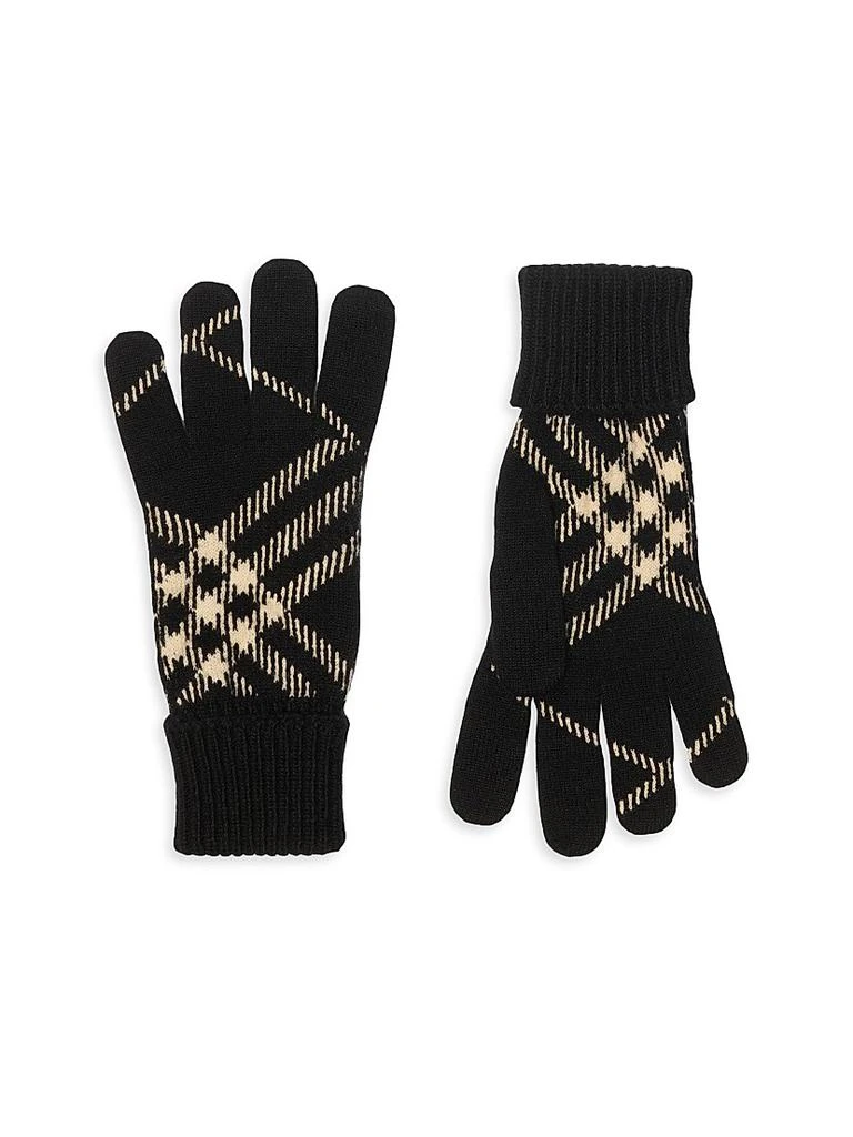 Burberry Check Cashmere-Blend Gloves