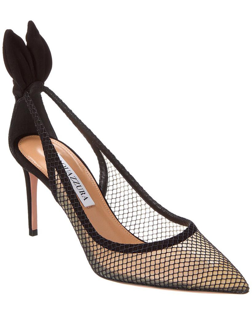 Aquazzura Aquazzura Bow Tie 85 Mesh & Suede Pump