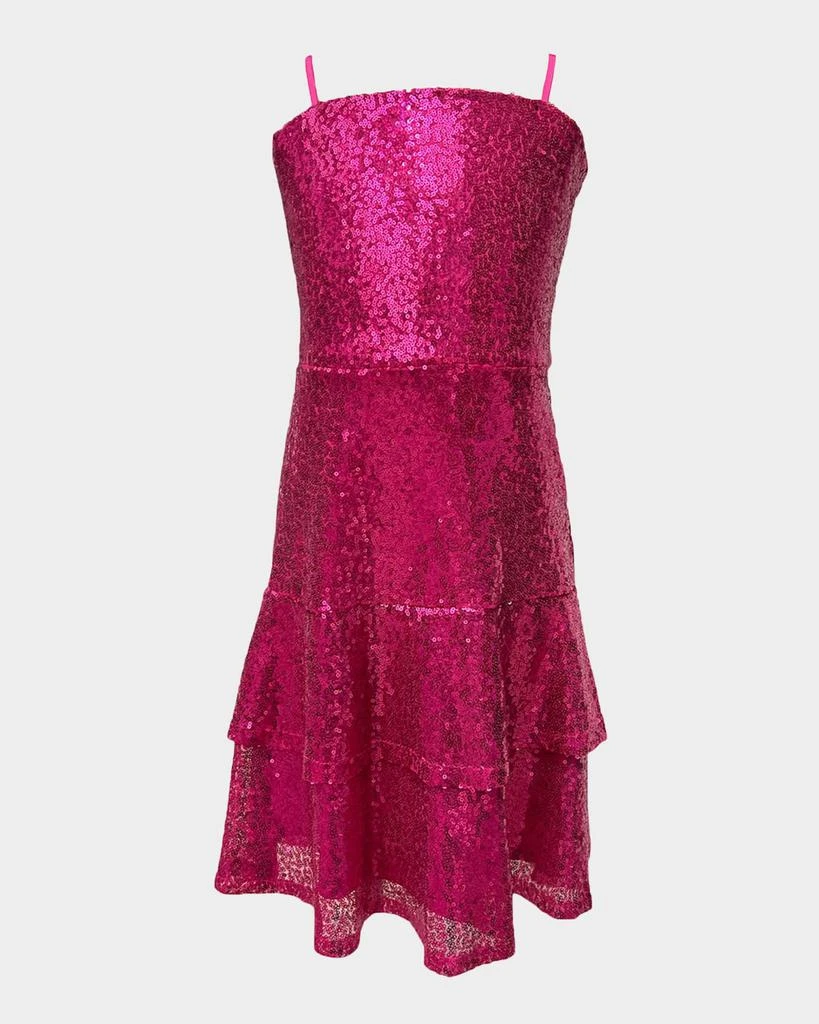 Un Deux Trois Girl's Tiered Sequin Dress W/ Bow, Size 7-16 - Baby Clothing - BeyondStyle Un Deux Trois Girl's Tiered Sequin Dress W/ Bow, Size 7-16 - Baby Clothing - BeyondStyle