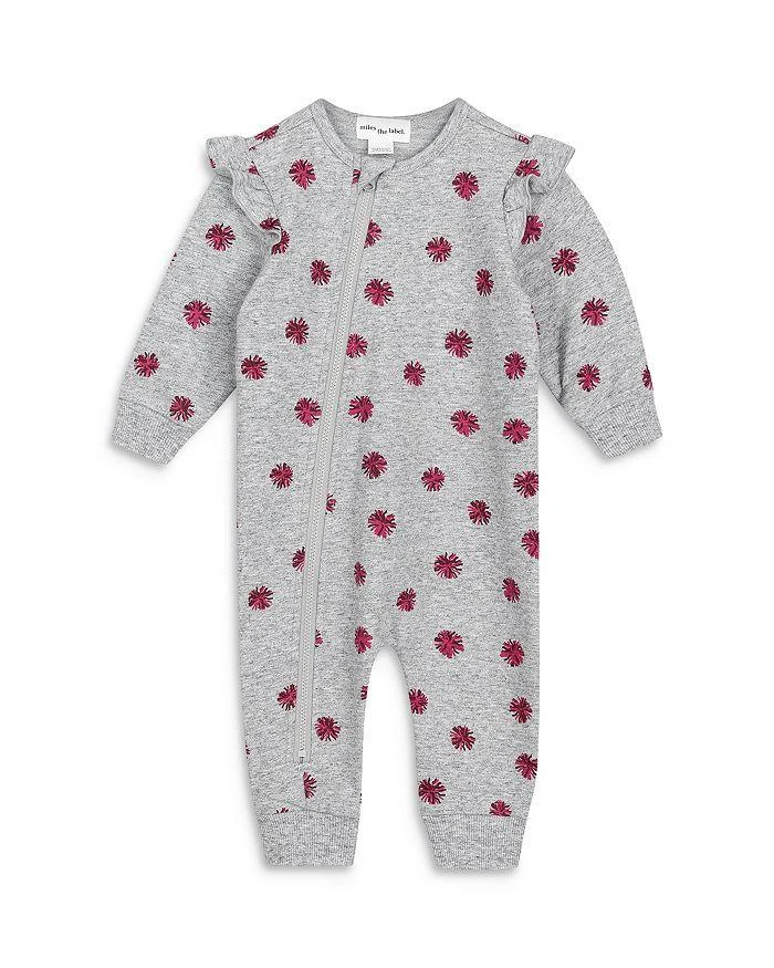 Miles The Label Girls' Cotton Blend French Terry Rose Print Playsuit - Baby 1