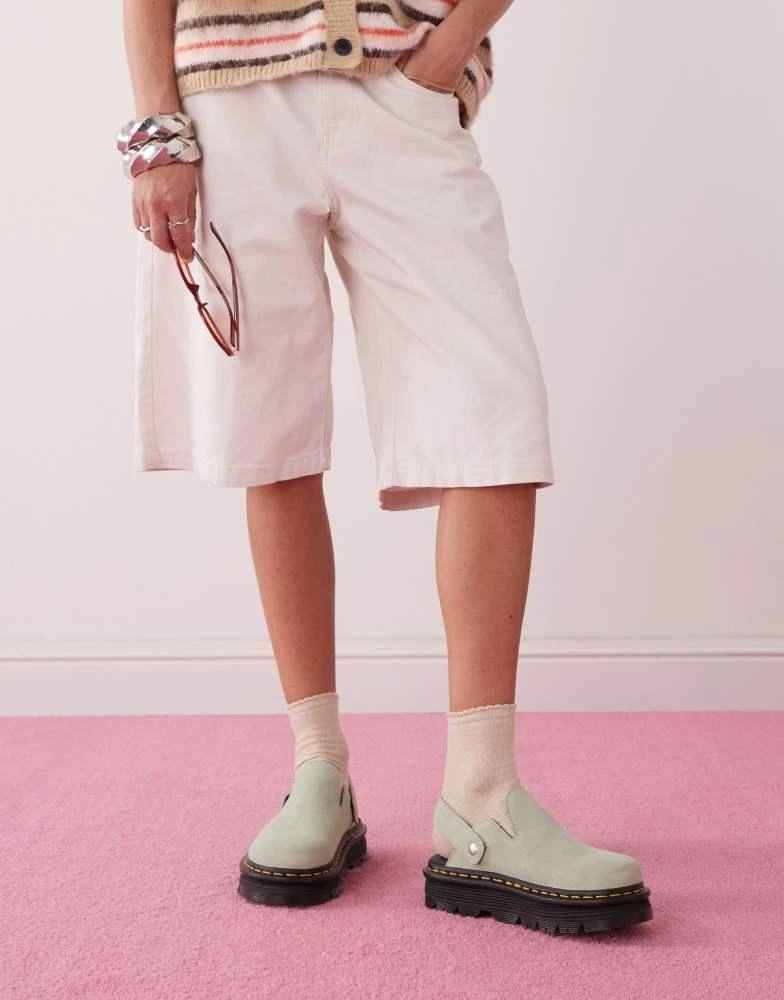 Dr. Martens Dr Martens ZebZag mules in sage green 2