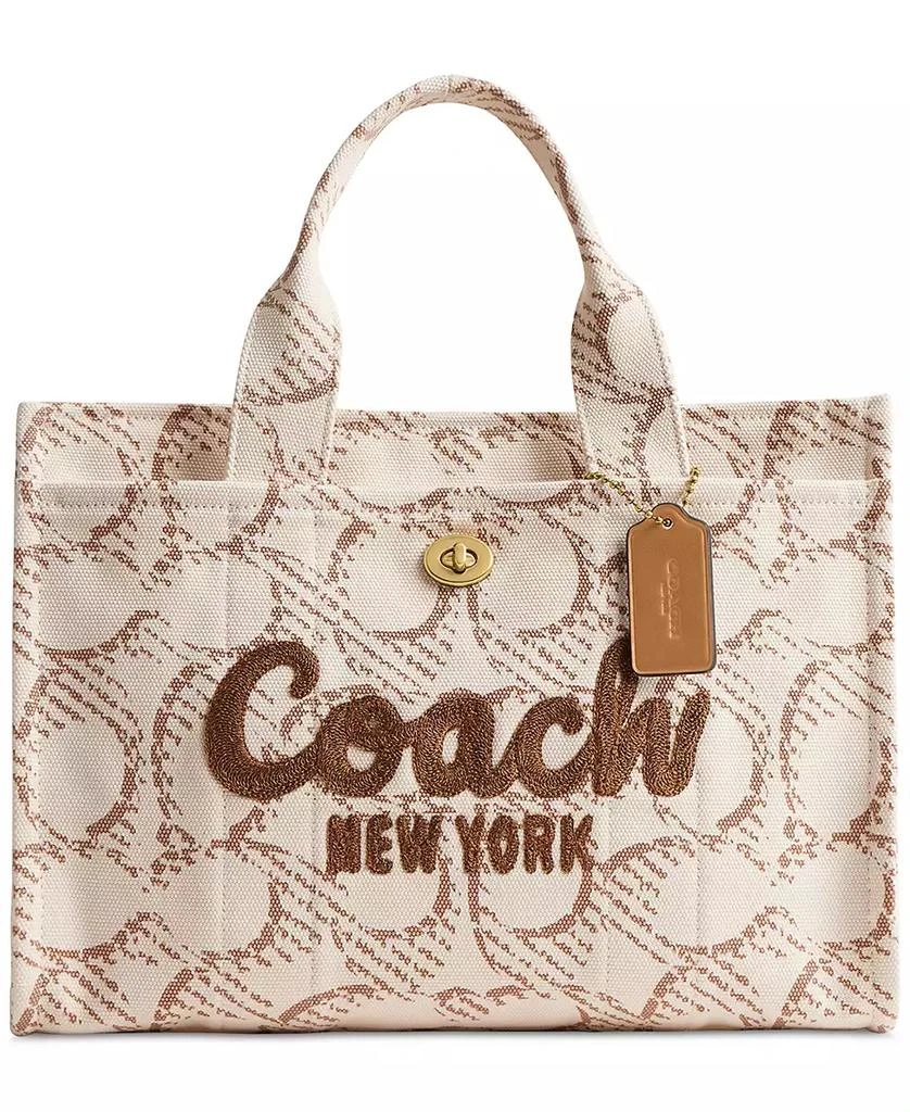 Coach Medium Signature Canvas Cargo Tote Bag 1