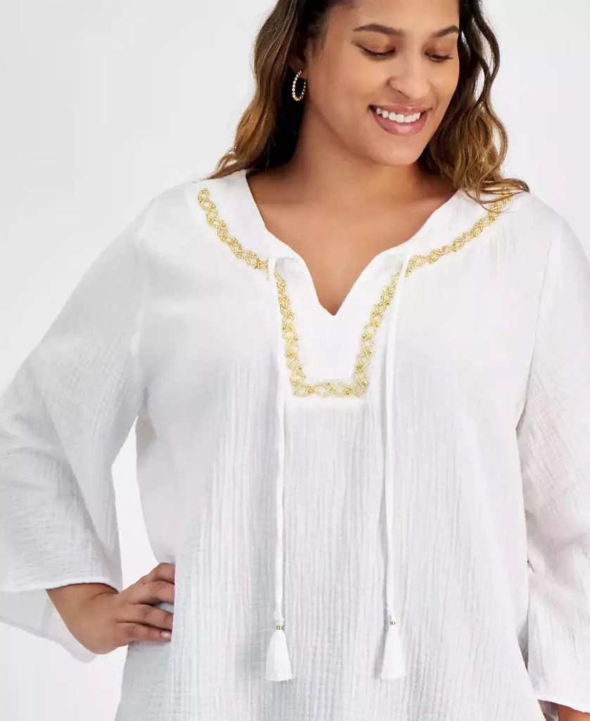 Macy's Plus Size Mirella  Embellished-Neck Kimono Top, Exclusively at Macy's 3