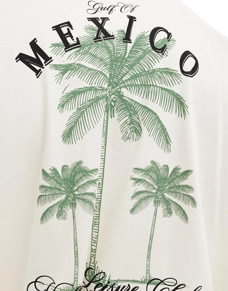 ASOS ASOS DESIGN oversized t-shirt in off white with Mexico club back print 4