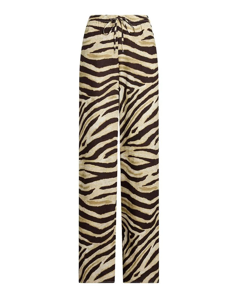Ralph Lauren Zebra Print Linen Wide Leg Pant 5