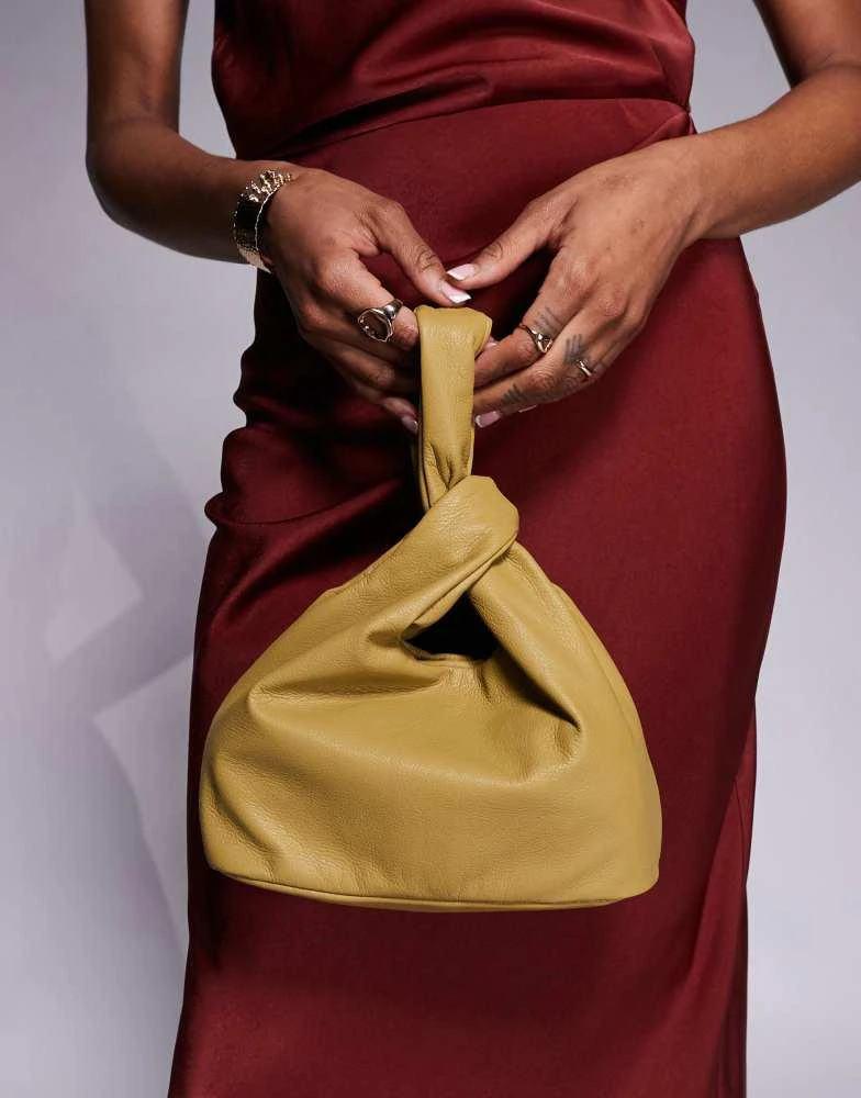 ASOS ASOS DESIGN soft loop through clutch bag in chartreuse 3