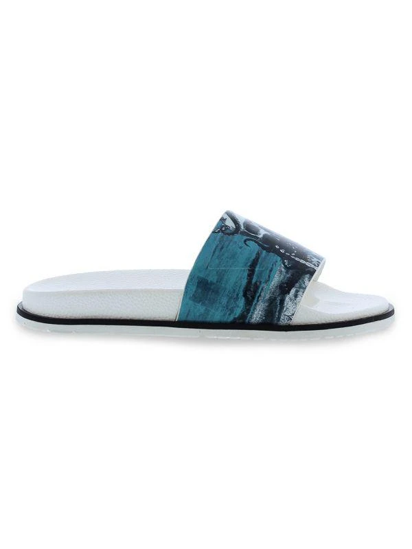 Robert Graham Washed Up Graphic Leather Slides 1